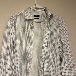 Hugo Boss Men's White Patterned Shirt
